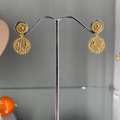 Gold and Diamond Earrings 'Double Drop'
