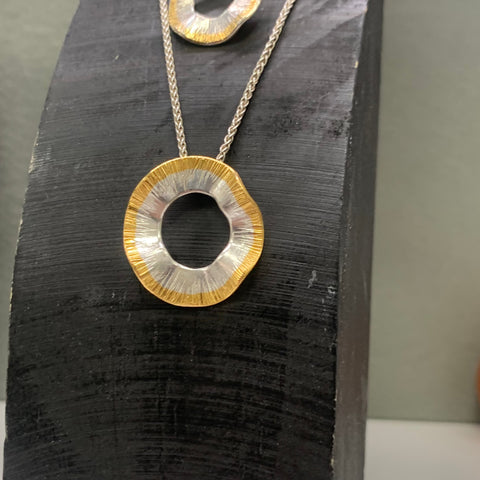 Sunray collection, Gold vermeil and silver necklace